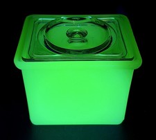 Vintage JEANNETTE Jadeite Uranium Vaseline Opaque Green Glass Refrigerator Dish picture