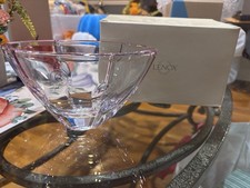 VTG Lenox Gift of Knowledge Pink Tinted Full Lead Crystal Oval Candy Bowl W/ Box picture