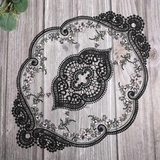 2 Pack Black Lace Doilies, 17x12 Inch 17.32 inches x 12.21 inches, picture