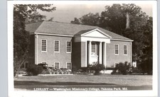 MISSIONARY COLLEGE LIBRARY takoma park md real photo postcard rppc maryland picture