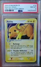 2004 POKEMON EX FIRE RED & LEAF GREEN #12 RAICHU-HOLO PSA 8  picture