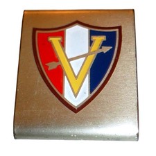 Vintage BSA Region 5 V Shield Arrow Neckerchief Slide Scarf Woggle Belt Loop picture