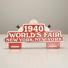 New York World’s Fair 1940 FOB License Plate Topper picture