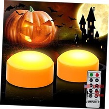2 PCS Halloween LED Pumpkin Orange Remote Timer Pumpkin Lights (2 PCS, Bright) picture