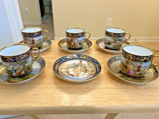 Early 19th Century Royal Vienna Style Mixed 5 Cup and 6 Saucer Sets picture