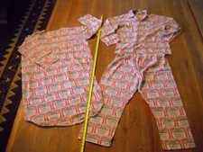 Mid-Century Pop Art Americana BUDWEISER Matched His / Hers Hampton Pajamas 1970 picture