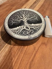 LARGE Metal Nordic Viking 4-Piece Spice Grinder 4 in wide Tree of Life w/Screen  picture