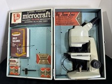 VINTAGE 1960 Lionel-Porter Microcraft Microscope Lab - In Metal Box picture