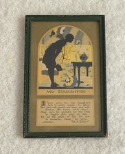 My Daughter 1925 Original Framed Writing of Maurine Hathaway VTG  Art Deco picture