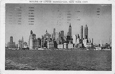 Postcard NY: Skyline of Lower Manhattan, New York City Posted 1948 picture