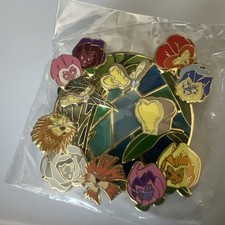 Alice in Wonderland Butterflies Lion Flowers Pansies Stained Glass LE 50 picture