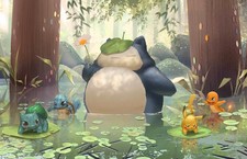 Anime Cartoon Pikachu Snorlax Charmander Squirtle 11x17 Poster picture