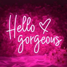 Hello Gorgeous LED Neon Sign Light for Bedrooms Party Wall Decor 19x14 inch picture