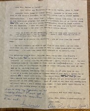 RARE Outlaw Jesse James Granddaughter Ethel Signed Letter + Family Tree Notes picture