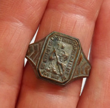 Adjustable ring Behold Saint Christopher then go thy way in safety safe travel picture