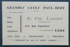 Business card GRANDES CAVES PAUL BERT LAFON LYON visit card picture