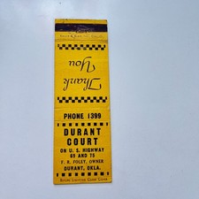 Durant Court Hwy 69 & 75 FR Foley Durant OK Vintage Matchbook Cover TMB92-6 picture