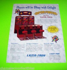 SPIN TO WIN ORIGINAL NOS REDEMPTION GAME MACHINE SALES FLYER picture