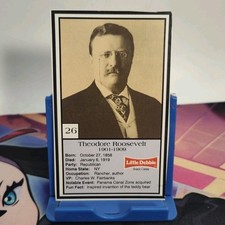1992 Little Debbie Presidents Theodore Roosevelt #26 Hand Cut-Out Card picture