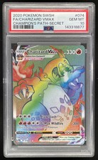 2020 Pokemon Champion's Path Holo Full Art #074/073 Charizard VM PSA 10 picture