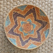 Ugandan Rwenzori handmade African woven wall basket bowl star picture