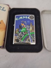 Zippo Joe Camel Motorcycle High Polish Chrome Cigarette 1996 picture