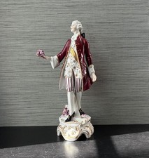 Antique Volkstedt German Porcelain Figurine, Man with Flowers, 10.25