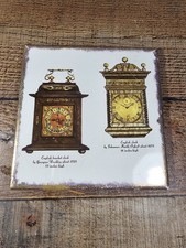 Vintage English Clock Decorative Ceramic Tile Trivet, 6