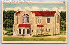 Charleston South Carolina~Citadel Military Academy~Cadet Chapel~Linen 1943 PC picture