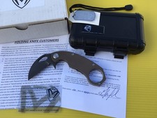 MEDFORD TACTICAL FOLDING KARAMBIT TFK-1 D2 BLADE TI/G10 HANDLE MINT USA picture