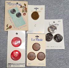 Vintage Mixed Lot Round Sewing Buttons Multicolor  picture