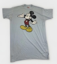 VTG Disney Club Mickey Shirt Adult Oversize Tee OS Blue Made USA Single Stitch picture
