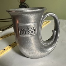 Vintage Wilton Armetale Busch Beer Pewter Horn Mug Tankard 35032 RWP Brewery Vtg picture