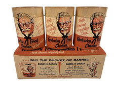 1954 KFC Bucket of Chicken Matches Box Set 3 Mini Buckets Unused Rare Vintage picture