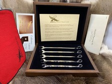Snap-On 24kt. Gold Engraved Collector 5 Piece Wrench Set In Walnut Case Pristine picture