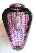 Vintage Tom Philabaum Signed 1996 Purple Reptilian Art Glass Perfume Bottle picture