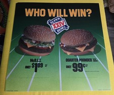 1989 Vintage McDonald's Translite Sign WHO WILL WIN SUPER BOWL XXIV 21.75