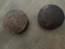 Chamonix Carved Round Wooden Boxes (2) - Alpine Mountain Scene picture