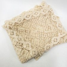 ANT 19thc Filet Crochet Bedspread Open Work Floral Motifs Spider Lace 75