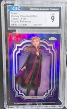 ANNA 2024 TOPPS CHROME DISNEY  #154 PURPLE REFARCTOR /199 CGC 9 MINT  *481 picture
