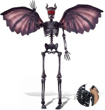 5FT Devil Skeleton Halloween Decor Posable Life Size Realistic Haunted House picture
