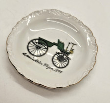 Vintage Japan Porcelain Mini Dish Selden’s Motor Wagon 1877 Gold Trim Trinket... picture