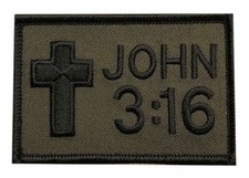 John 3:16 Christian Bible Jesus God Patch (Hook Fastener -MIL1) picture