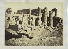 Temple Karnak Hypostyle Hall Exterior Ruins Egypt c1870s VTG Photo picture