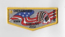 OA Shenandoah Lodge 258 2002 Conclave Flap YEL Bdr. SJAC 763 Waynesboro, VA [KY- picture