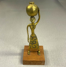 Alva Museum Replicas Gold Metallic Metal Figurine on Wood Base Licensed Repro picture