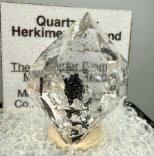 A Grade Herkimer Diamond Gem w/ Black Hydrocarbon, Rainbows, Druzy Quartz picture