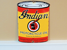 Vintage Original Indian Motorcycle Porcelain Oil Can Sign Springfield Mass. picture