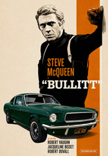 Steve McQueen Bullitt – 1968 Ford Mustang Fastback Movie Repro Print Poster picture