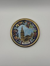 Sevillarte Toledo Spain Hand Painted Plate 24K Gold Enamel Vintage picture